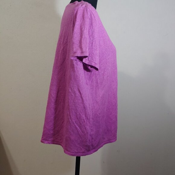 Eileen Fisher Short Sleeve Organic Linen T Shirt - Picture 2 of 6